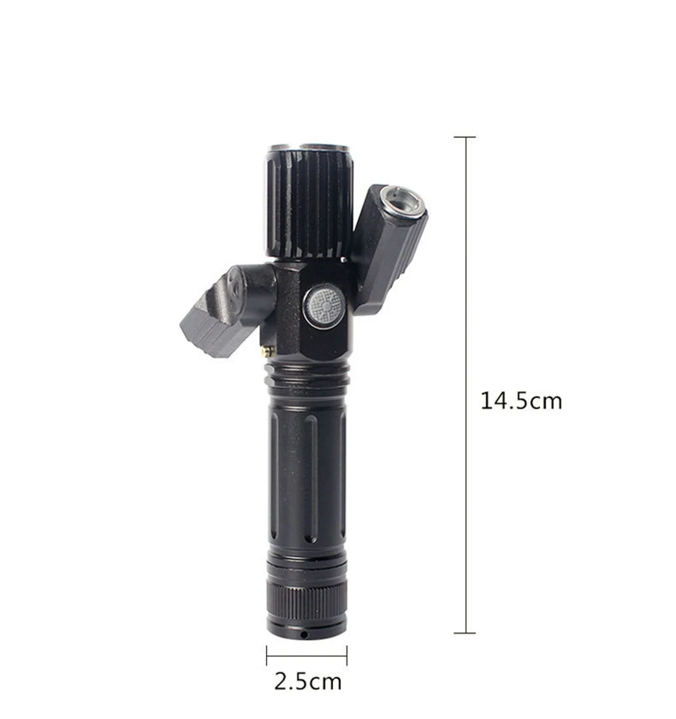 US $13.71 LED Flashlight Ultra Bright 3 Lights 4 Modles Torch T6 Outdoors Waterproof Zoomable USB Rechargeable 18650 Battery Flashlights