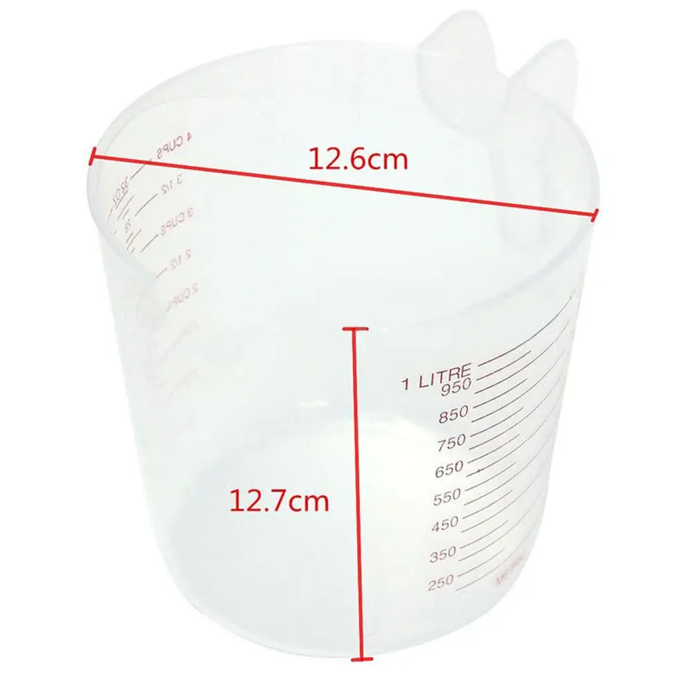 Plastic Measuring Jug Cup Graduated Surface Cooking Kitchen Bakery L0Z1