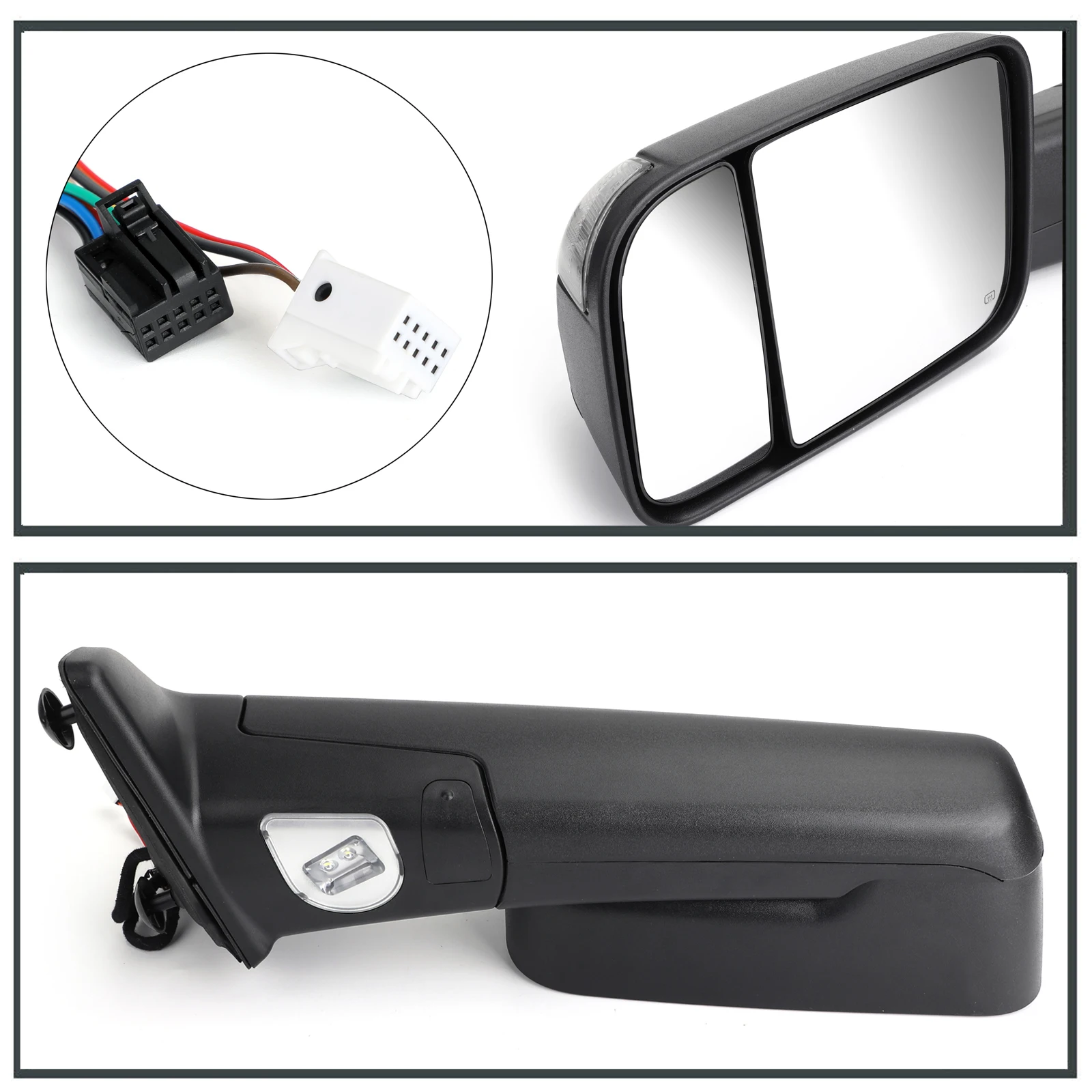 Areyourshop мощность с подогревом буксировочные зеркала светодиодный сигнал поворота+ лампа нижней подсветки двери для Dodge Ram 1500 09-12 автомобильные аксессуары для зеркал