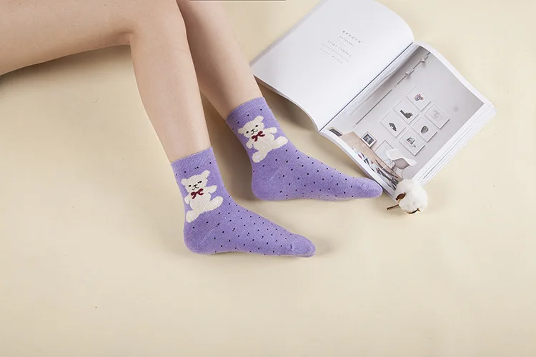 Распродажа, японские носки с Мопсом, Calcetines Mujer, 5 пар со скидкой, осенне-зимние носки, утолщенные Теплые повседневные Хлопковые женские носки