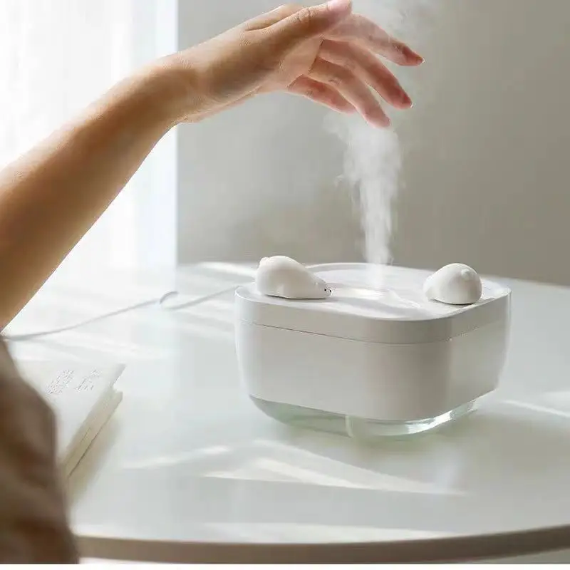 Skup 700ML o dużej pojemności ultradźwiękowy nawilżacz usb śliczne niedźwiedź polarny dotykowy przycisk Mist Maker nawilżacz rozpylacz zapachów z ciepła, jasna