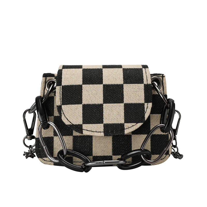 Mini Korean Style New Princess Bags Fashion Vintage Lattice Hand Bag Girls Houndstooth Small Shoulder Messenger Bag All-match