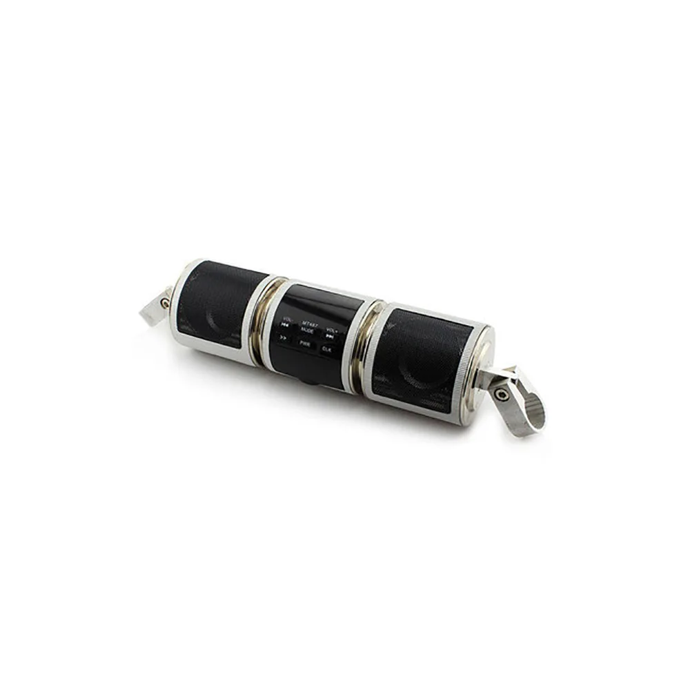 MT487 мотоцикл Bluetooth музыкальный плеер MP3 FM радио регулируемый светодиодный экран Высокое качество мотоцикл стерео динамик водонепроницаемый - Цвет: Серебристый