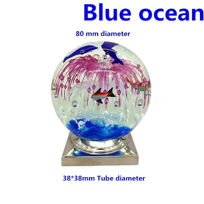 38X38 Blue ocean 304 квадратное сиденье из нержавеющей стали, хрустальный шар, соединительный шар, лестничные перила, уличное ограждение, украшение интерьера - Цвет: 38X38 Blue ocean