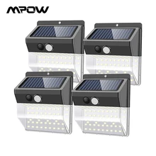 1/2/4 шт Mpow 118 светодиодный солнечный свет движения Сенсор настенный светильник на открытом воздухе с IP65 Водонепроницаемый 3 режима освещения для украшения сада