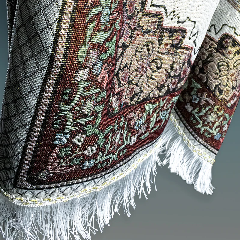 Prayer Mat Muslim Prayer Rug Islamic Carpet Mat For Muslim Prayer Braided Mats Vintage Pattern Eid Rugs Tassel Decor