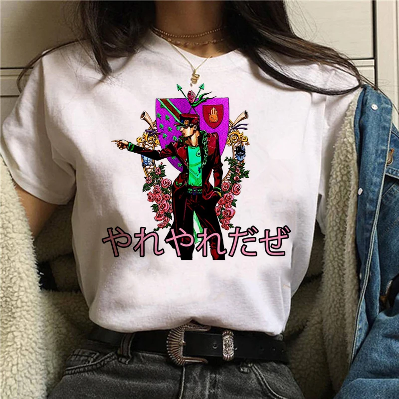 Футболка крутая JoJo Необычные Приключения графический принт футболка Homme японский аниме стиль футболка размера плюс хлопок мягкие Топы Футболка мужская - Цвет: 1336