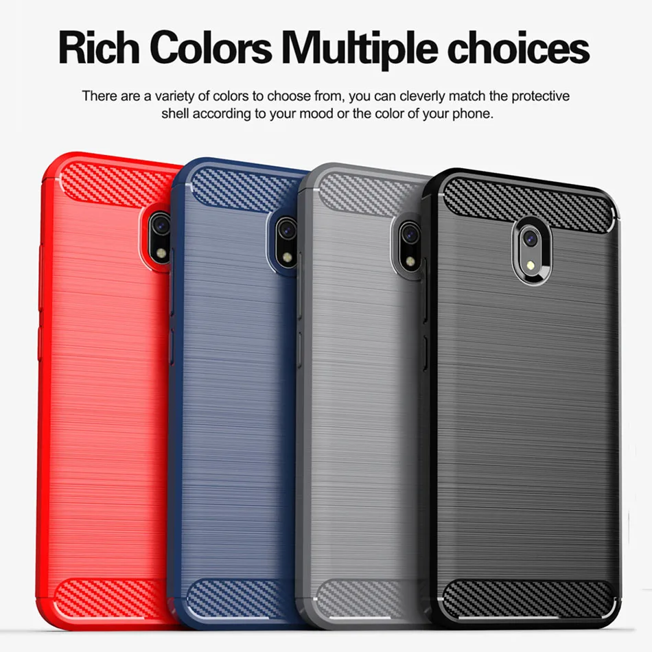 Силиконовый чехол для Xiaomi Redmi 8A 8, Силиконовый противоударный чехол из углеродного волокна и мягкого ТПУ для Xiaomi Redmi 8A, чехол
