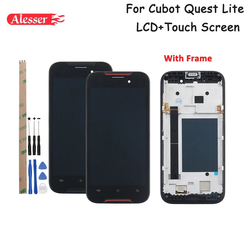 

Alesser For Cubot Quest Lite LCD Display and Touch Screen 5.0'' Assembly For Cubot Quest Lite Phone With Tools With Frame