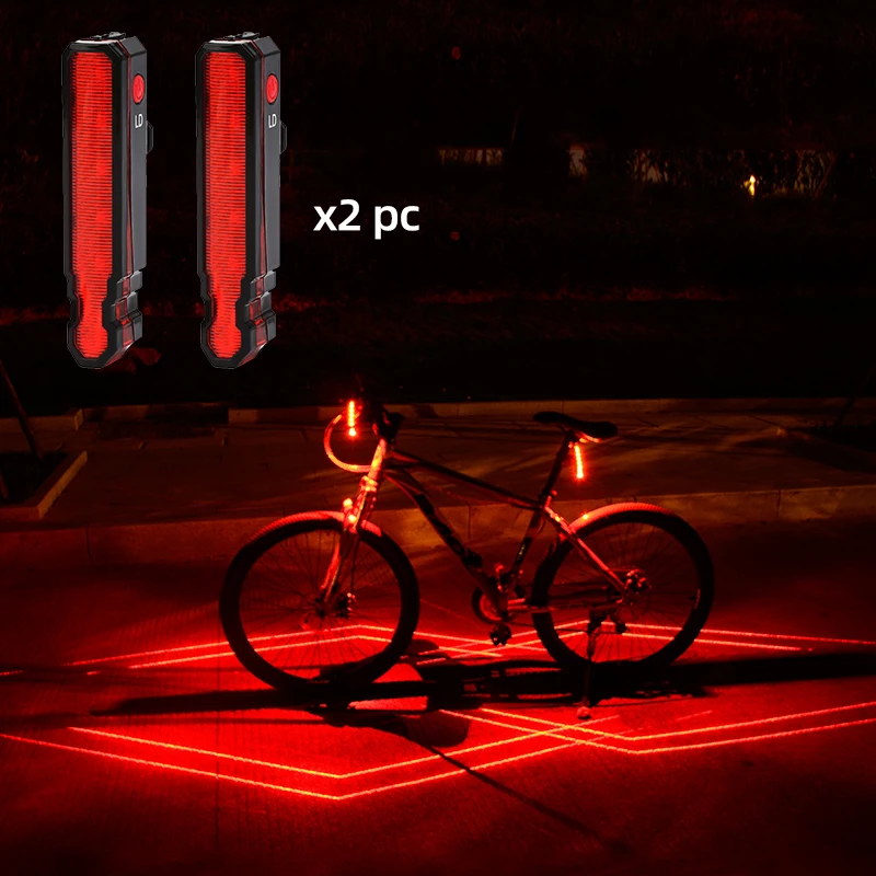 Keep Safety On The Road Bicycle Anti Collision Back LED Light Laser System 