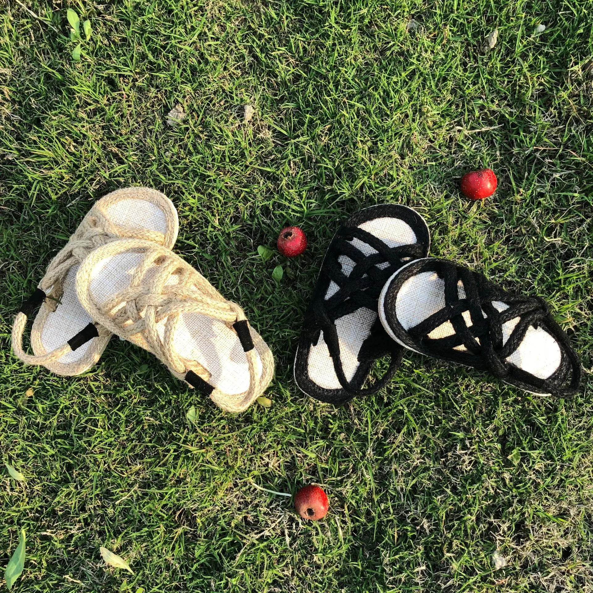 Детские сандалии из пеньковой веревки с перекрестными ремешками Itoddler детская