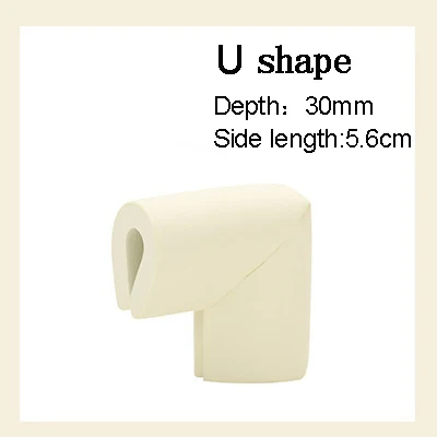 Beige U shape 4 шт./партия, детский силиконовый стол, угол стола, край, накладка на углы, безопасная защита для детей, защита от детей - Цвет: Beige U shape