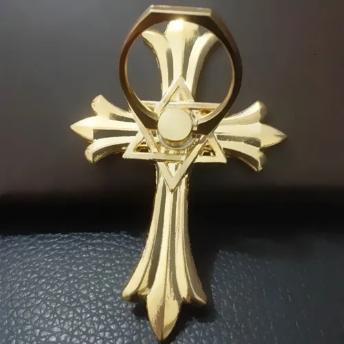 Cross Golden Универсальное кольцо для телефона Подставка для рук кольцо для телефона держатель Гнездо для iphone 8 7 360 градусов Универсальная автомобильная поддержка - Цвет: Cross Golden