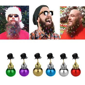 

18PCS Christmas Beard Ornament Jingle Bell Bubble Beard Clip Beard Decoration Party Clothing Accessories 2020 New Year Gifts