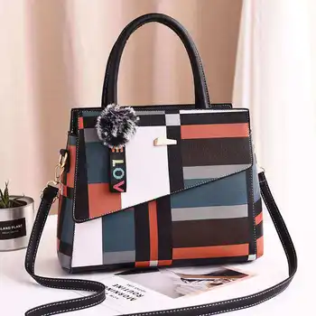 

Women Bag Vintage Handbag Casual Tote Fashion Women Messenger Bags Shoulder Top-Handle Purse Wallet Leather 2019 New Black Blue