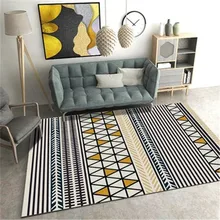 Европейский геометрический стильный ковер для спальни, прикроватный коврик для окон, моющийся модный градиентный цветной коврик для гостиной CF