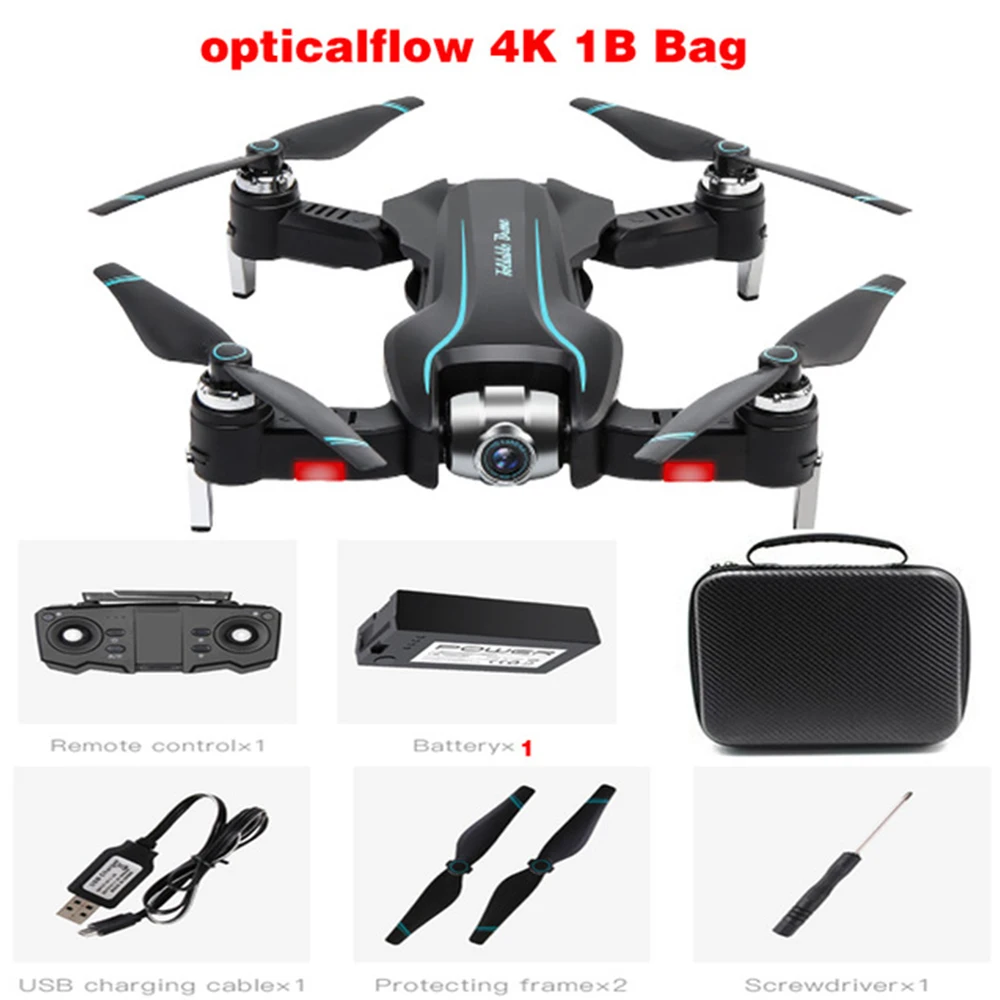 S17 Drone 4K HD Gimbal двойная камера wifi FPV жеста фото регулируемая камера в режиме реального времени RC Quadcopter позиционирование RTF VS SG106 - Цвет: 4K BAG 1B