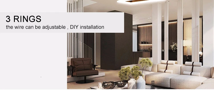 Square Hanging Lamp Modern LED Pendant Lights For Living Room With Remote Dimmable Home Bedroom Lighting Fixture Restaurant Deco