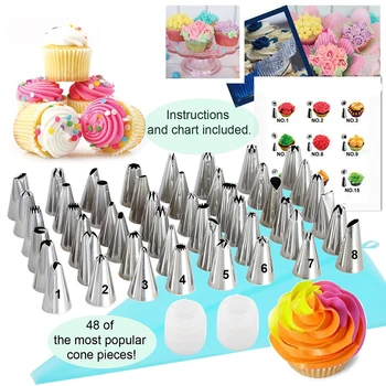

90Pcs Cake Decorating Tools Kit Turntable Pastry Nozzles For Icing Piping Nozzles Tips Baking Tools For Cakes