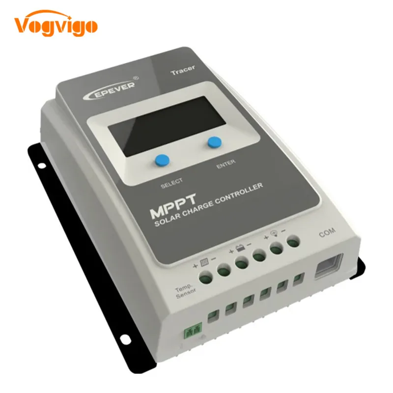 EPever MPPT 40A/30A/20A/10A Солнечный контроллер заряда черный-светильник ЖК-солнечный регулятор для 12 В 24 В свинцово-кислотных литий-ионных батарей