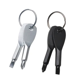 Porte clés d'auto défense en acier inoxydable, Mini tournevis de poche, pour l'extérieur, outil de survie 