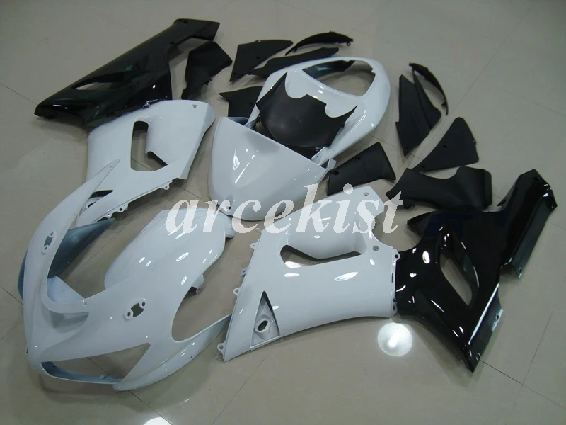

4Gifts New ABS Fairings Kit Fit for kawasaki Ninja ZX6R 636 2005 2006 6R 05 06 ZX-6R Fairing bodywork set black white glossy