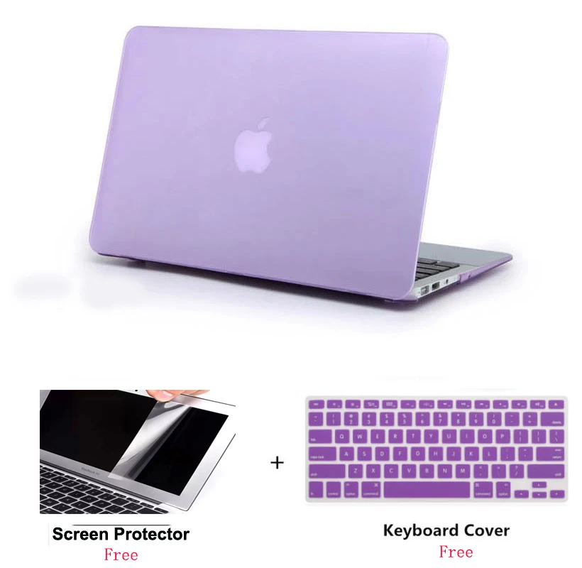 Матовый чехол для ноутбука + защита экрана (подарок) клавиатуры Apple Macbook Pro Retina Air