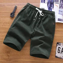 Shorts de sport pour hommes, 100% coton, droit, taille moyenne, Street, décontracté, cinq points, pantalon d'entraînement, survêtement basique, nouvelle collection 