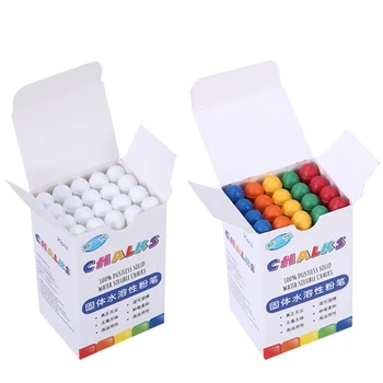 

20PCS Mixed Colour Chalk Sticks Pack Water Soluble Kids Playground School Art Learning