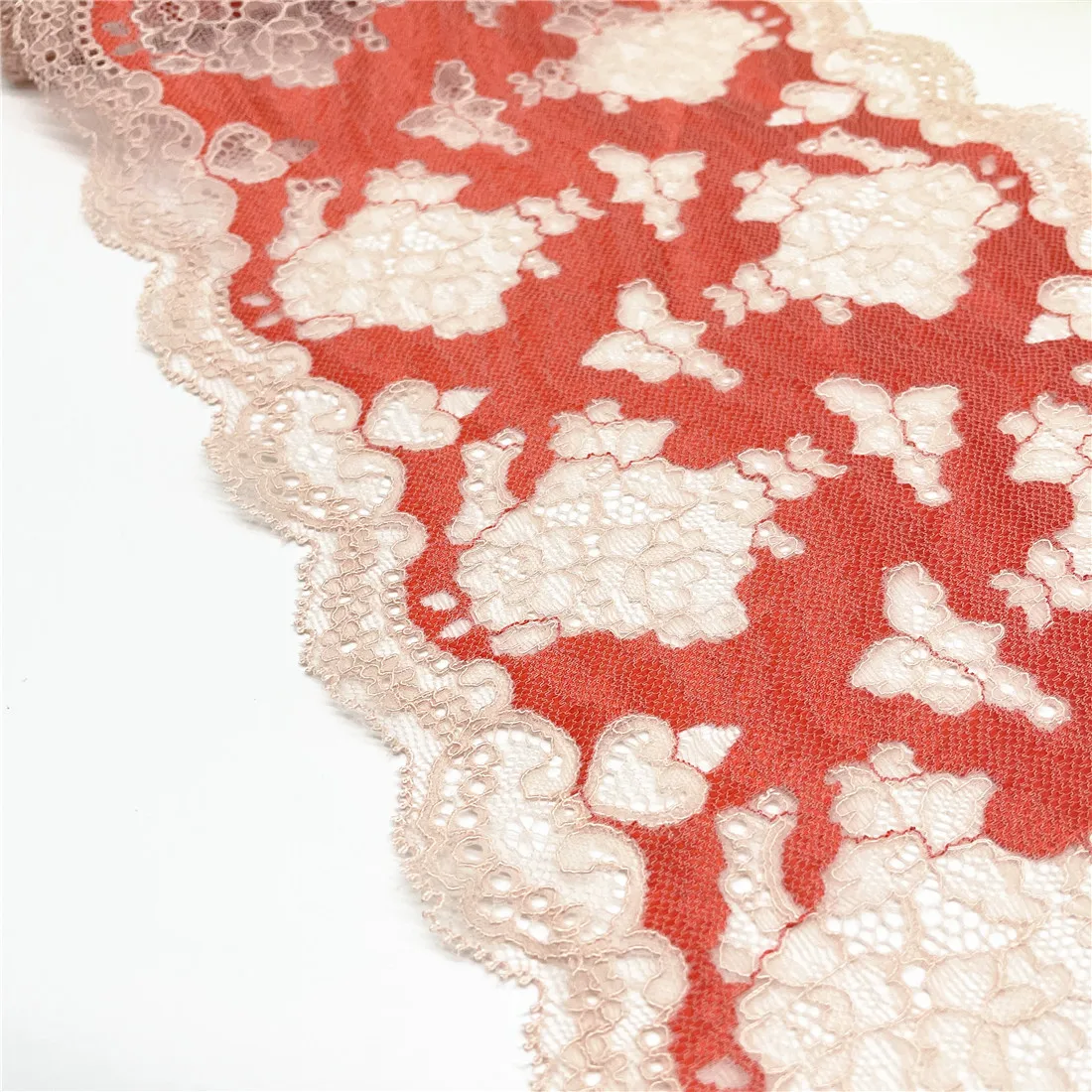3y/Lot Width 8 1/2 inch (22cm) Orange Elastic Stretch Lace Trim Lingerie Sewing Craft DIY Apparel Fabric Garment Accessory 2