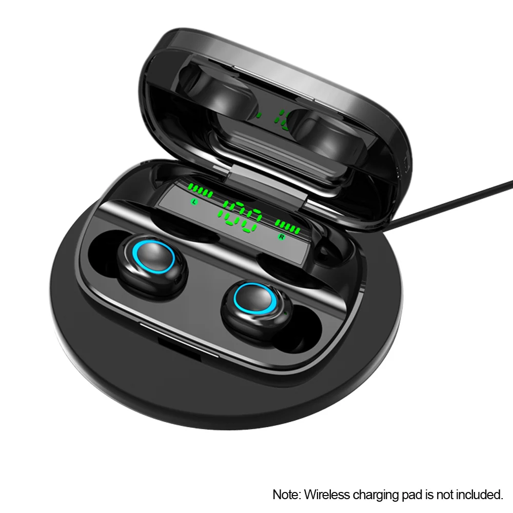 S11 беспроводные наушники Bluetooth 5,0, Мини наушники с сенсорным управлением, музыкальные наушники-вкладыши, гарнитура с микрофоном, 3500 мАч, зарядная коробка - Цвет: Black 4