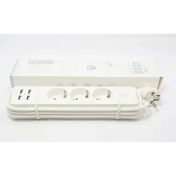 

New Compact Size Travel Travel Power Strip Portable Extension Socket Outlet with 4 USB Wall Charger Smart Desktop Socket
