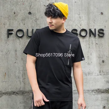 

Plus Fat Plus Male Short Sleeve T Shirt Simple Letter Printing Half Sleeve Loose Big Size Student Leisure