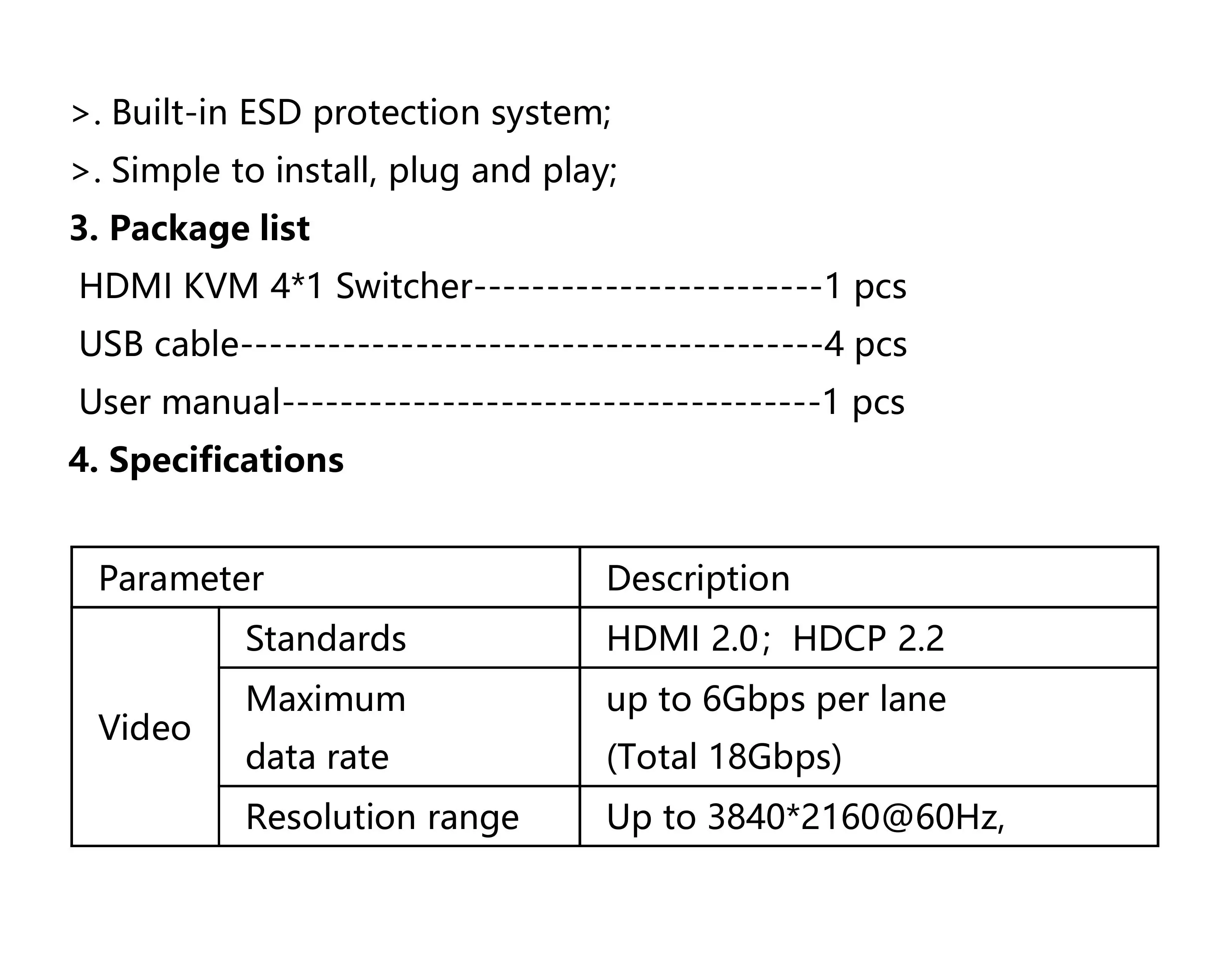 18 Гбит/с 4K 60Hz Ultra HD металлический чехол 4 входа 1 выход KVM переключатель HDMI 2,0 экран коммутатор общий клавиатура и мышь AM-KVM401