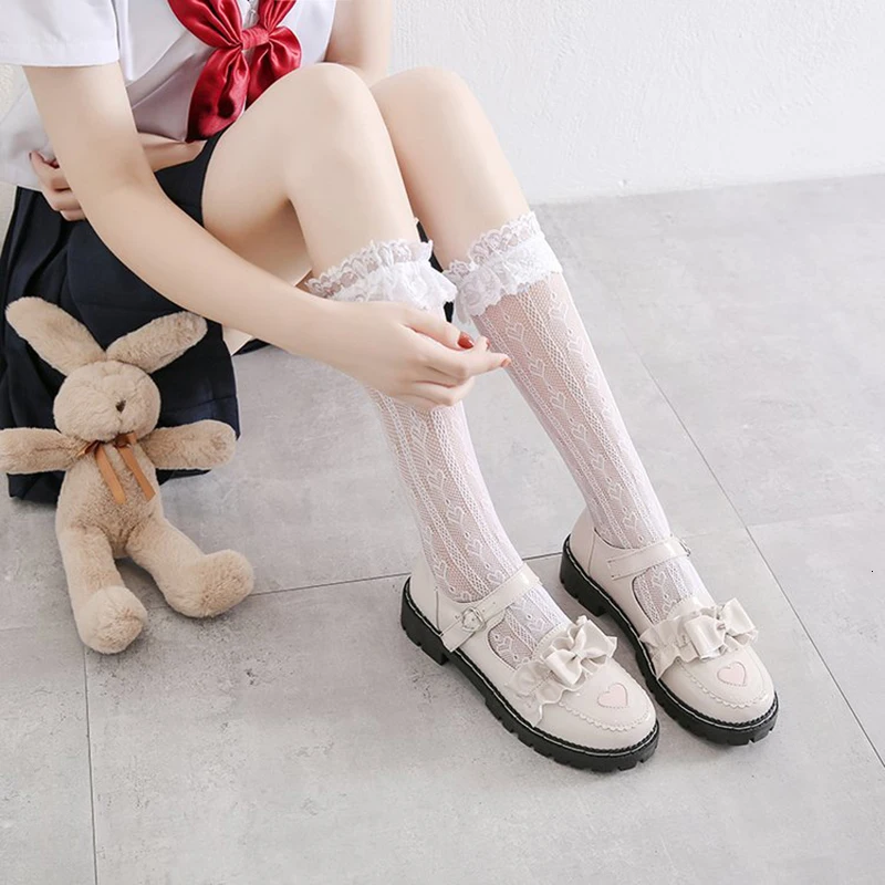 LoveLive/обувь в стиле Лолиты; школьная обувь для девочек; обувь из искусственной кожи с бантом в форме сердца; обувь Mary Jane на каблуке «рюмочка»