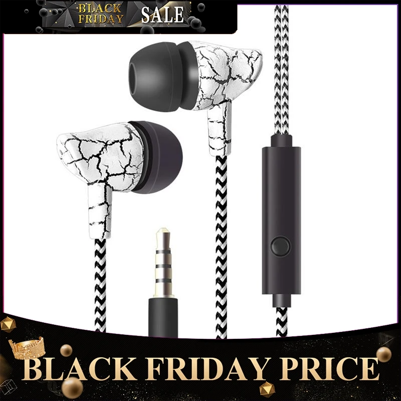 

BEESCLOVER Earphone Wired Earphones Super Bass 3.5mm Crack Earphone Earbud with Microphone Hands Free Earpiece for Samsung r25