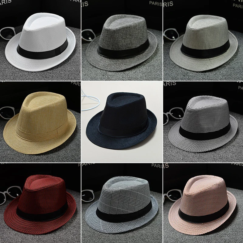 Unisex Straw Fedora Sun Hat Panama Trilby Crushable Mens Lady Foldable Travel With Black Belt Hot Sales Cap Dropshipping