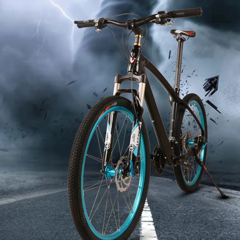 Велосипед горный велосипед углеродное волокно переменная скорость амортизация двойной дисковый тормоз алюминиевый сплав нож кольцо для взрослых
