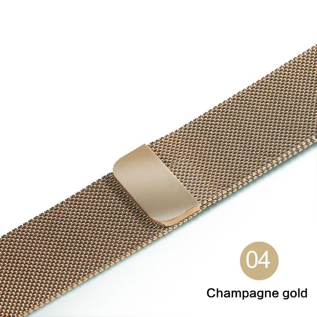 Strap For Apple watch band 44mm 40mm 42mm 38mm 41mm 45 stainless steel Metal bracelet magnetic Milanese loop Apple watch 34567se Champagne gold