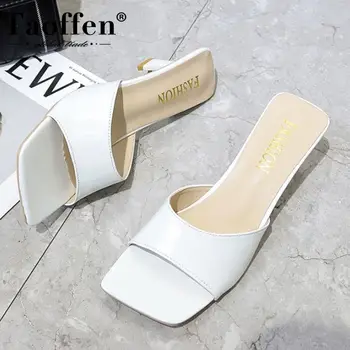 

Taoffen New Arrival Women Sandals Shoes Open Toe Slippers Solid Color Footwear Special Strange Heels Shoes Women Size 35-40