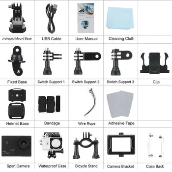 

Professional 2.0 Inch Screen 170 Degree Wide Angle Action Camera Ultra HD 4K Waterproof WIFI Sport Camera
