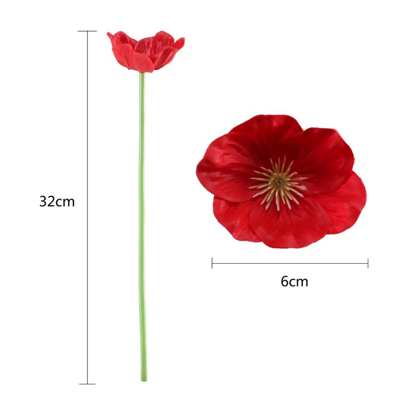 Artificial Mini Real Touch PU Poppy Latex Corn Party Decorative Silk Fake Artificial Poppy Flowers for Wedding Bridal Bouquet Ho