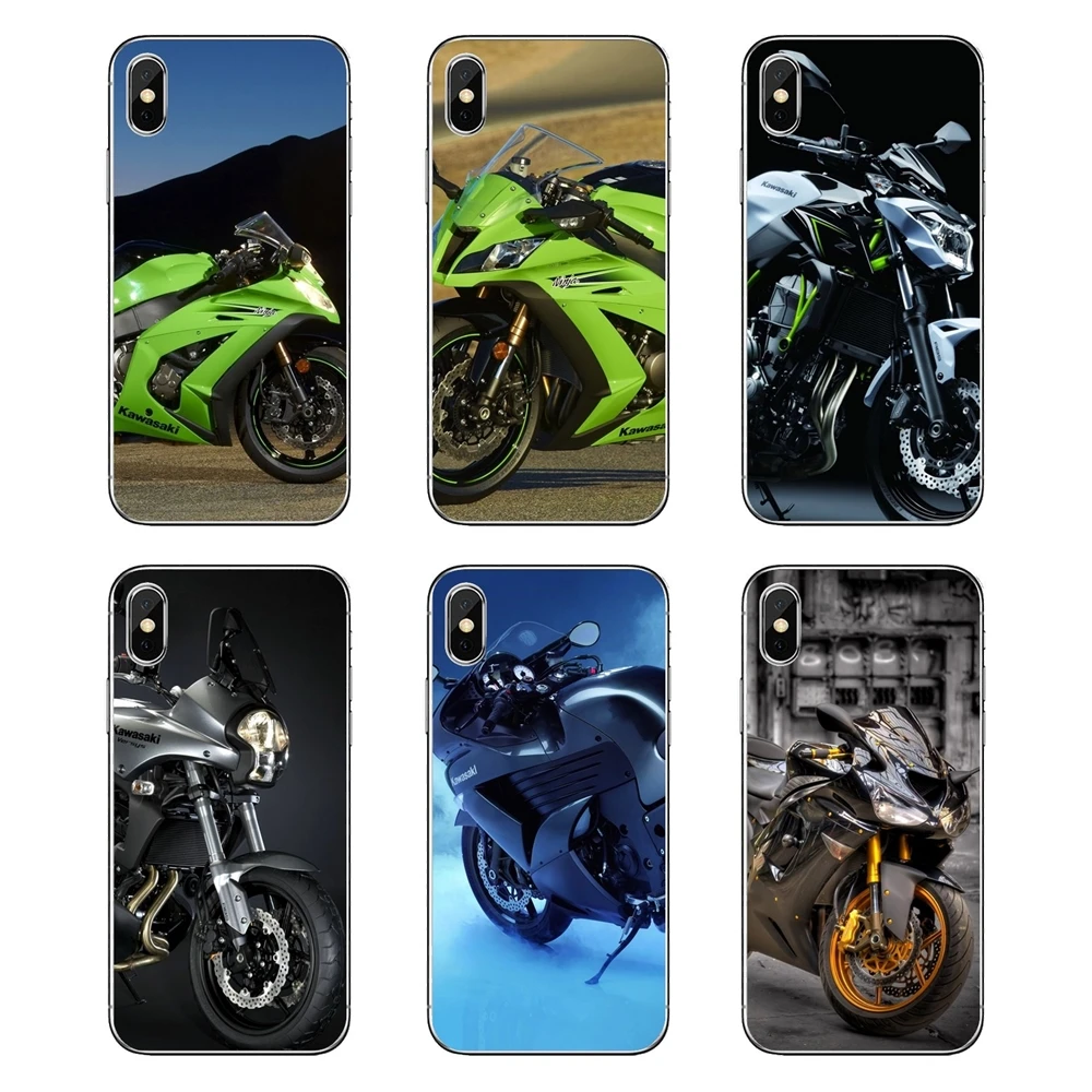 Мотоциклетные прозрачные мягкие чехлы Kawasaki для iPod Touch iPhone 4 4S 5 5S 5C SE 6 6S 7 8 X XR XS Plus