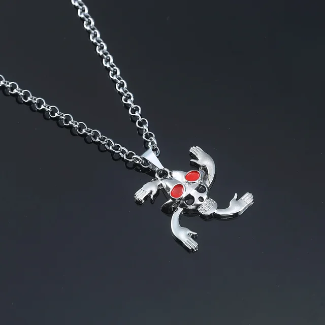 Anime One Piece Metal Necklace Luffy Ace Pirate Skull Hat Pendant Chain Choker Man Cartoon Necklaces Charm Jewelry Collar Gift sliver culian