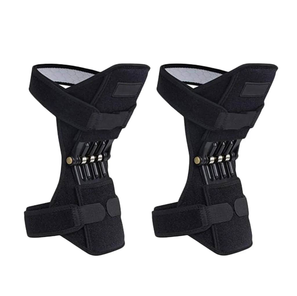 Черный PowerLift Joint Patella Booster протектор колена+ 2 горизонтальных бара A7 - Цвет: Черный