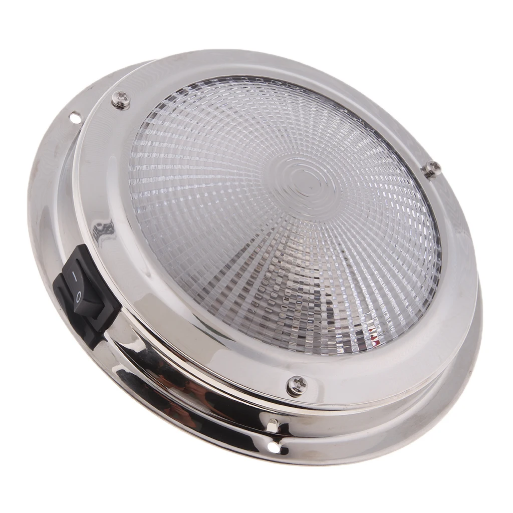 138mm Stainless Steel Marine Boat   Ceiling Cabin Dome Interior Light 12V