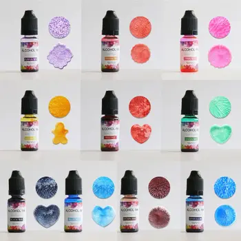 

24 Colors 10ML Art Ink Alcohol Resin Pigment Kit Liquid Resin Colorant Dye Ink Diffusion UV Epoxy Resin Jewelry Making