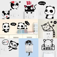 FX Hot Selling Removable Wall Stickers Switch Stickers Snooze Cat Series Living Room Bedroom Bathroom Laptop Wall Free Stickers