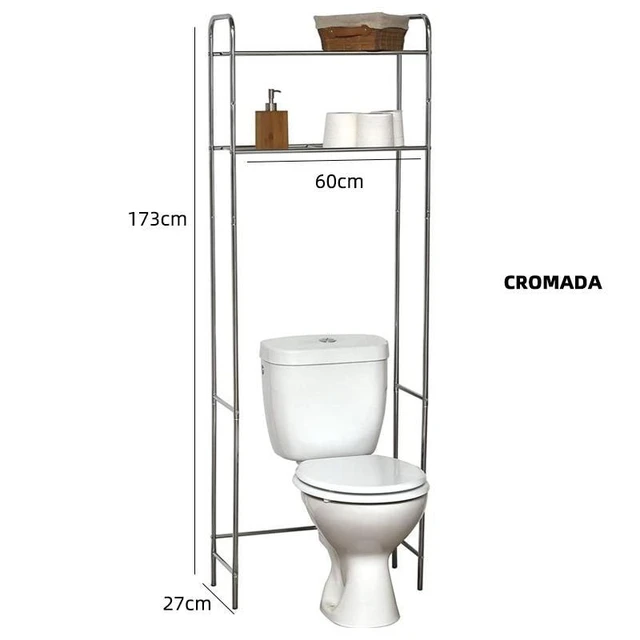 TIENDA EURASIA Mueble Y Estanteria Para Baño Encima WC Baldas Universal  Adaptable A Todos Los Baños