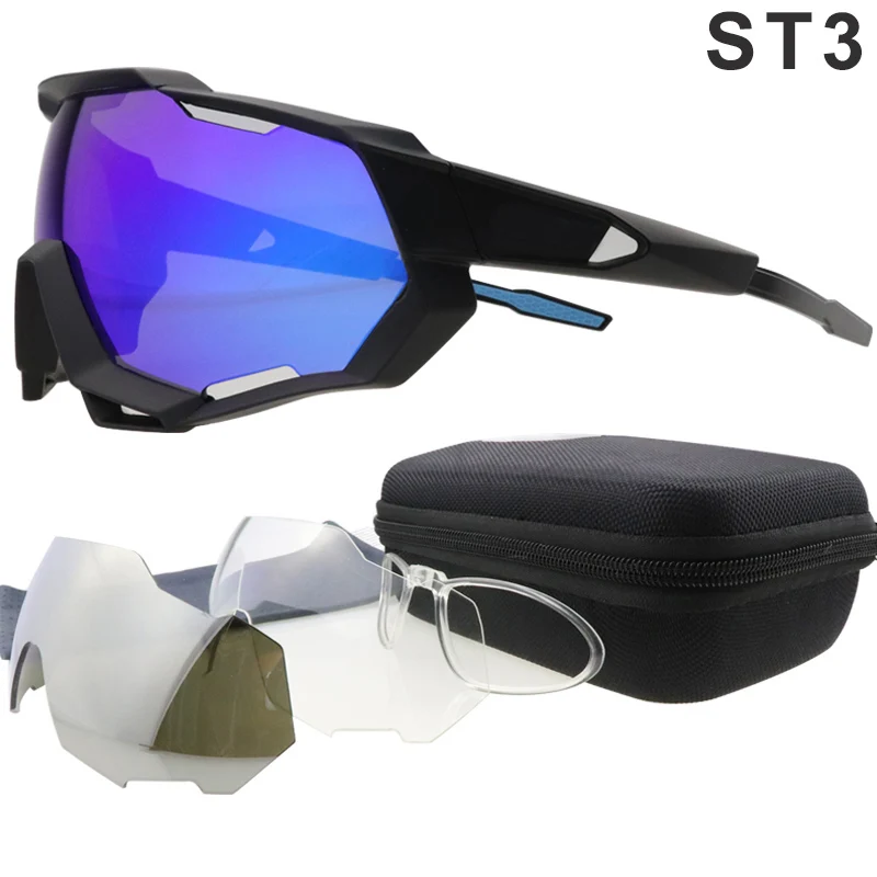 Брендовые очки для велоспорта, для спорта на открытом воздухе, очки для велоспорта, очки для горного велосипеда, очки для велоспорта, UV400, солнцезащитные очки для велоспорта - Цвет: ST3